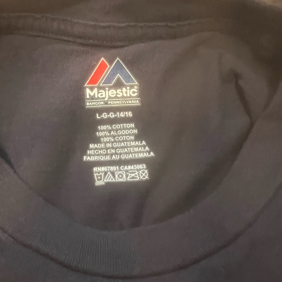 Majestic Youth’s New York Yankees Dark Navy Blue Crew Neck Short Sleeve T-Shirt - Picture 2 of 5